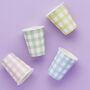 Pastel Gingham Party Cups, thumbnail 1 of 9