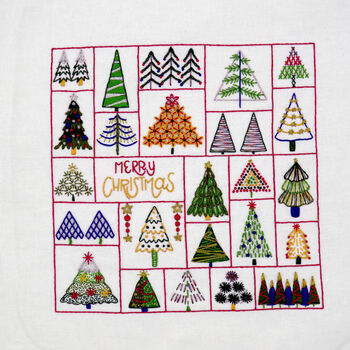 Oh Christmas Tree Festive Embroidery Kit, 10 of 12