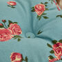 Set Of Two Blue Rose Seat Cushions With Ties, thumbnail 5 of 6