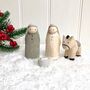 Christmas Wooden Nativity Figures In Bag, thumbnail 1 of 3