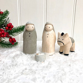 Christmas Wooden Nativity Figures In Bag, 2 of 4