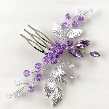 Lilac Bridesmaid And Flower Girl Hair Comb, 2 of 5