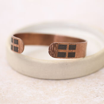 Personalised Unisex Wide Cornish Copper Cuff Bracelet, 4 of 7