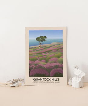 Quantock Hills Aonb Travel Poster Art Print, 3 of 8