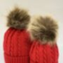 Matching Parent And Baby Knitted Pom Pom Hats, thumbnail 10 of 12