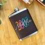 Personalised Colourful Birth Year Hip Flask, thumbnail 2 of 6