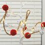 Bell And Red Pom Pom Christmas Garland With LED Light, thumbnail 2 of 6