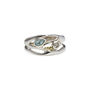 Blue And White Topaz Silver Ring, thumbnail 2 of 5