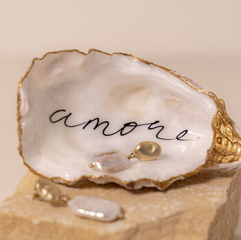 Hand Lettered 'Amore' Shell Trinket Dish, 2 of 3