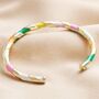 Colourful Enamel Striped Bangle In Gold Plating, thumbnail 5 of 5