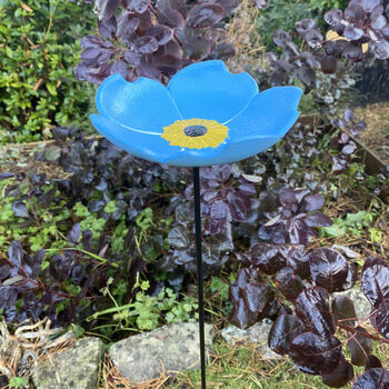 Cast Iron Daffodil And Forget Me Not Bird Feeder Dishes, 5 of 5