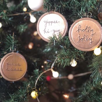 Rose Gold Christmas Message Tree Decorations, 2 of 8