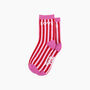 Love Stripes Combed Cotton Glitter Socks In Red/Pink, thumbnail 3 of 4