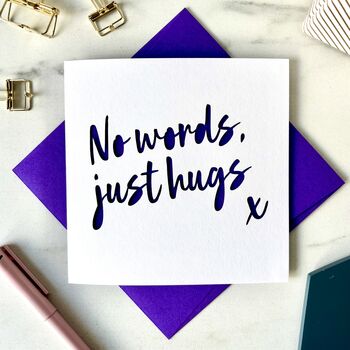 No Words Just Hugs Papercut Sympathy Card, 2 of 4
