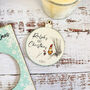 Personalised Pooh Bear Blue First Keepsake Christmas Card, thumbnail 2 of 6