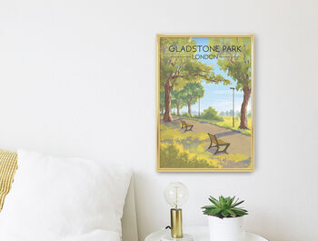 Gladstone Park London Travel Poster Art Print, 3 of 8