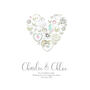 Personalised Button Heart Wedding Card, thumbnail 2 of 4
