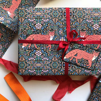 Fox And Flowers Gift Wrap, 5 of 8