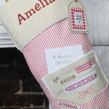 Personalised Stripe Letter To Santa Stockings, 5 of 9