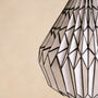 Black White Pinstripe Pattern Origami Lampshade, thumbnail 2 of 5