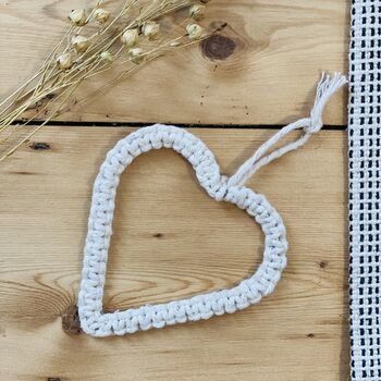 Handmade Macrame Heart Wall Hanging, Nursery Wall Decor, 3 of 5