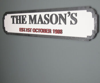 Personalised Street Sign In A Vintage Railway Design, 2 of 6