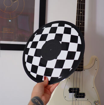 Checkerboard Upcycled 12' Lp Vinyl Record Decor, 5 of 8