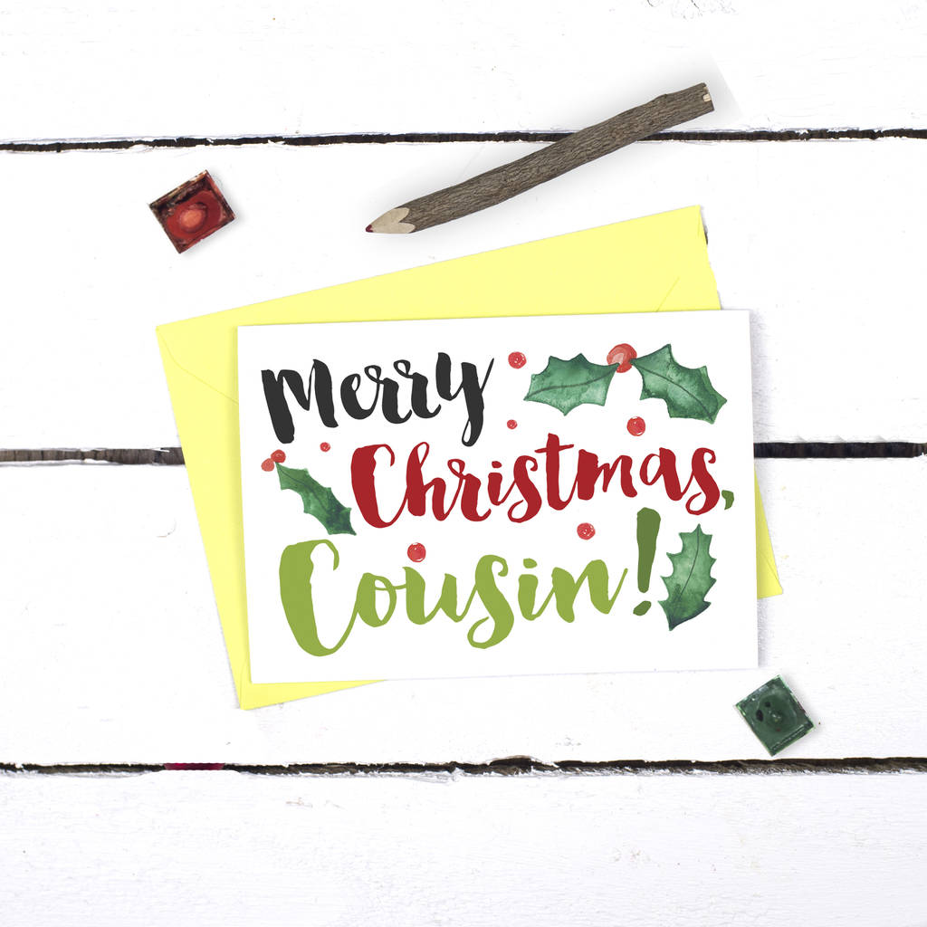 merry christmas cousin, christmas card by alexia claire | notonthehighstreet.com