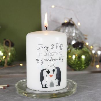 First Christmas As Grandparents Penguin Candle, 4 of 8