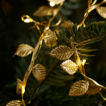 Golden Leaves String Garland With Lights, 4 of 4