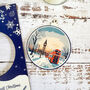 Personalised Blue London Christmas Keespsake Card And Ornament, thumbnail 3 of 5