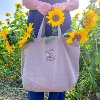 Personalised Embroidered Bee Tote Bag, 2 of 4