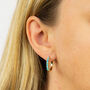 Gold Plated Hoop Earrings With Magnesite, thumbnail 2 of 7