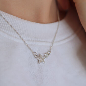 Sterling Silver Family Constellation Star Necklace, 5 of 5