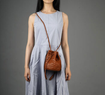 Woven Leather Cross Body Bag, 7 of 11