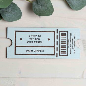 Personalised Wooden Gift Voucher Ticket, 5 of 8