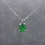 Sterling Silver Genuine Green Onyx Pear Necklace, thumbnail 1 of 11
