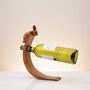 Rabbit And Squirrel Balancing Wooden Wine Bottle Holder, thumbnail 3 of 8