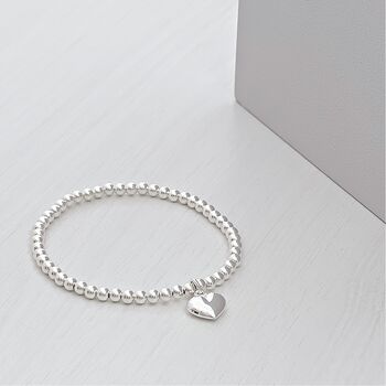 Sterling Silver Heart Charm Bracelet, 2 of 3
