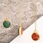 Green Onyx And Carnelian Double Sided Silver Necklace, thumbnail 2 of 3