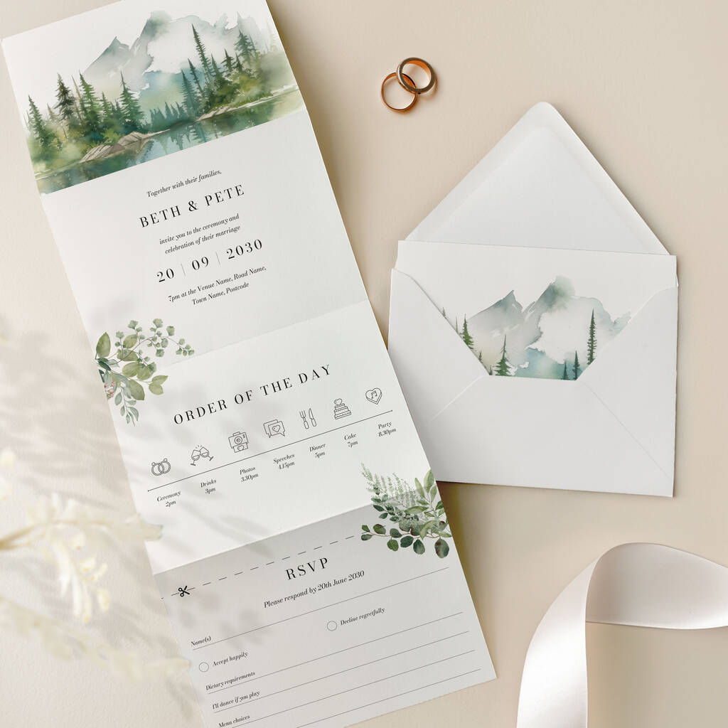 Wilderness Concertina Wedding Invitations, 1 of 4