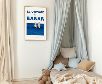 Babar The Elephant 'Riding On The Whale' Nursery Art Print, 3 of 3