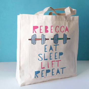 Eat Sleep Lift Repeat Personalised Gym Bag, 2 of 5