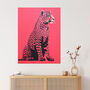 Watermelon Pink Cheetah Animal Bold Wall Art Print, thumbnail 1 of 6