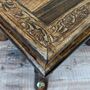 Wooden Gift For Mum; Farmhouse Indian Floral Carved Foot Stool / Low Table, thumbnail 2 of 6