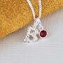 Personalised Silver Flower Initial Birthstone Necklace, thumbnail 3 of 9