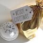 Merry Christmas Bath Bomb Gift In Gold Pouch, thumbnail 2 of 6
