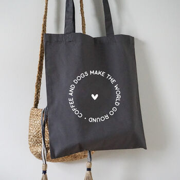 Coffee And Dogs Organic Cotton Tote Bag, 2 of 2