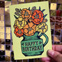 70s Bouquet Birthday Card, thumbnail 2 of 3