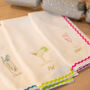 Personalised Embroidered Friendsmas Napkins With Ricrac, thumbnail 3 of 8